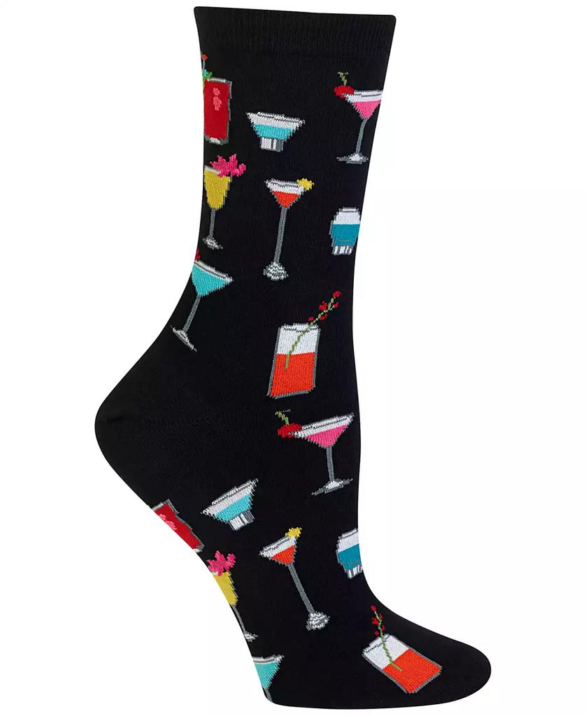 Hot Sox Women's Tropical Drinks Fashion Crew Socks
