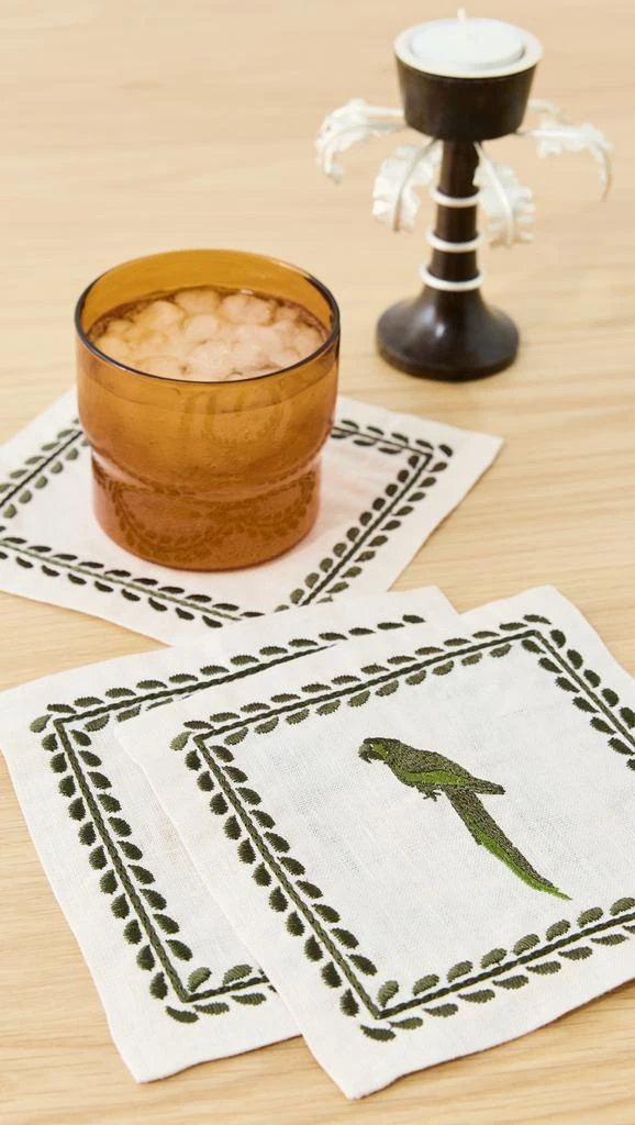 JOHANNA ORTIZ Dark Jungle Caica Cocktail Napkin Set of 4 3