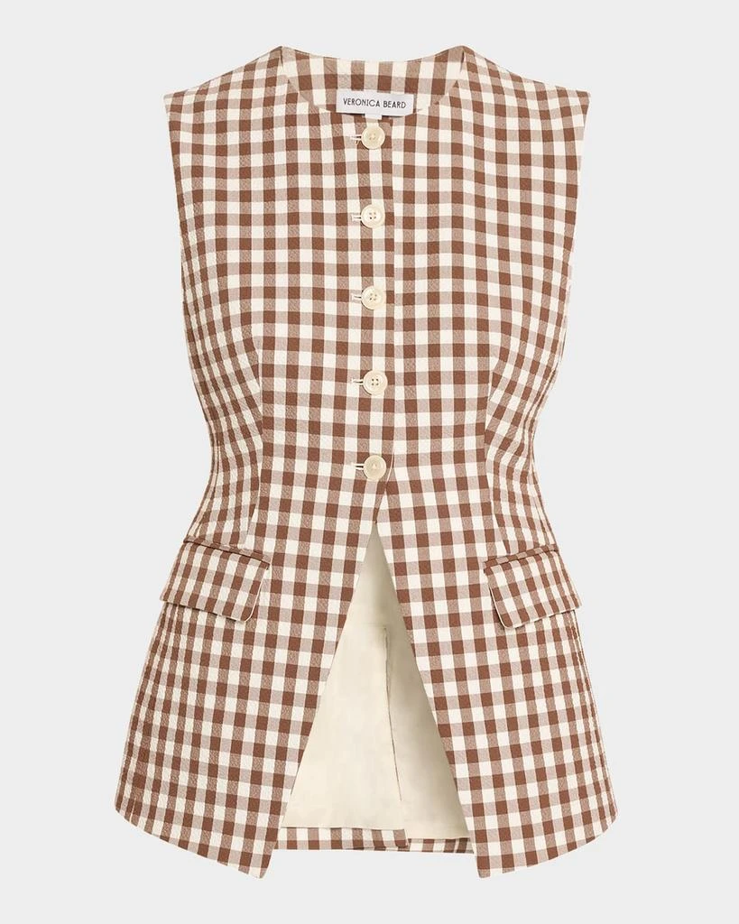 VERONICA BEARD Lois Gingham Tailored Vest 1