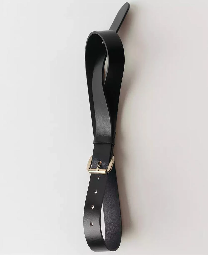 Mango Women's Square Buckle Leather Belt 4