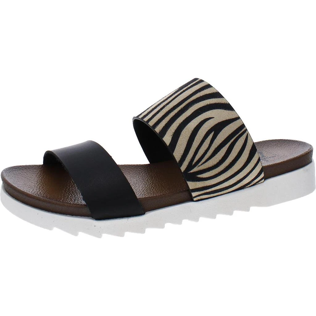 Dirty Laundry Coastline Womens Faux Fur Cheetah Print Slide Sandals 2