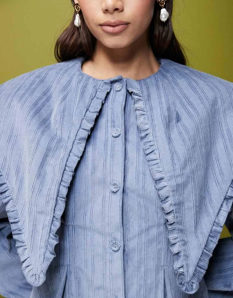 Ghospell Drew mini dress with oversized collar in denim  On Sale Now with  Up to 40% Off | Discover Exclusive Deals & Savings at BeyondStyle   Authentic Ghospell Home|women with Limited-Time