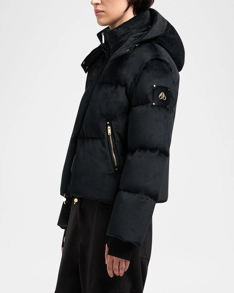 Moose Knuckles Misti Velour Puffer Jacket with Gold Hardware 7
