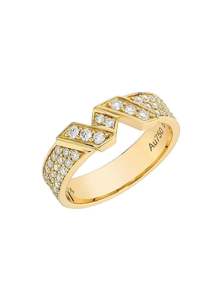 SAKS EST. 1924 Helix Small Ring Full Pavé 18K Gold