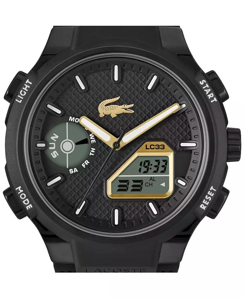 Lacoste Men's LC33 Black Silicone Strap Watch, 44.8mm 5