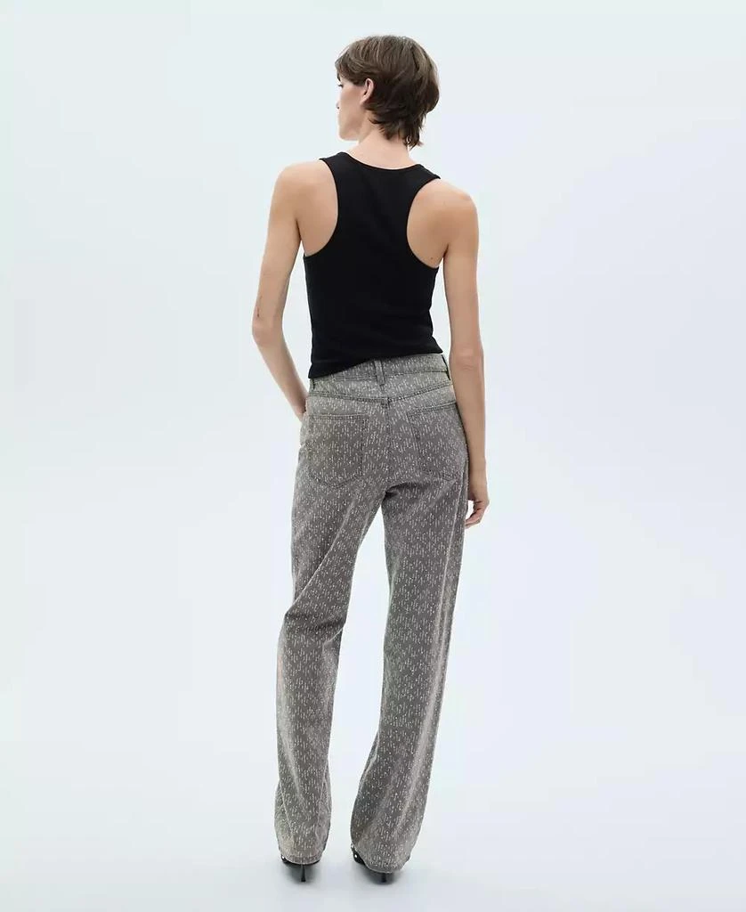 Mango Women's Rhinestone Detail Straight-Fit Jeans 3