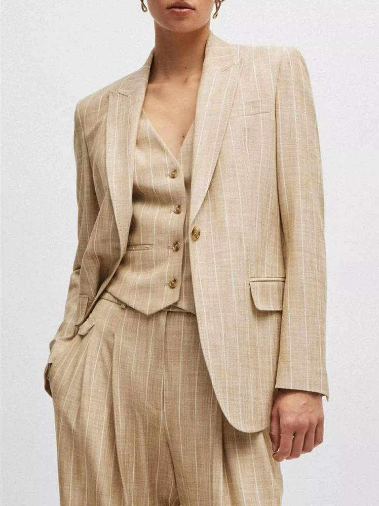 Hugo Boss Regular-Fit Jacket in Pinstripe Material with Signature Lining 1