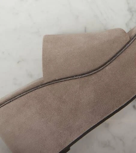 Brunello Cucinelli Suede platform slides 6