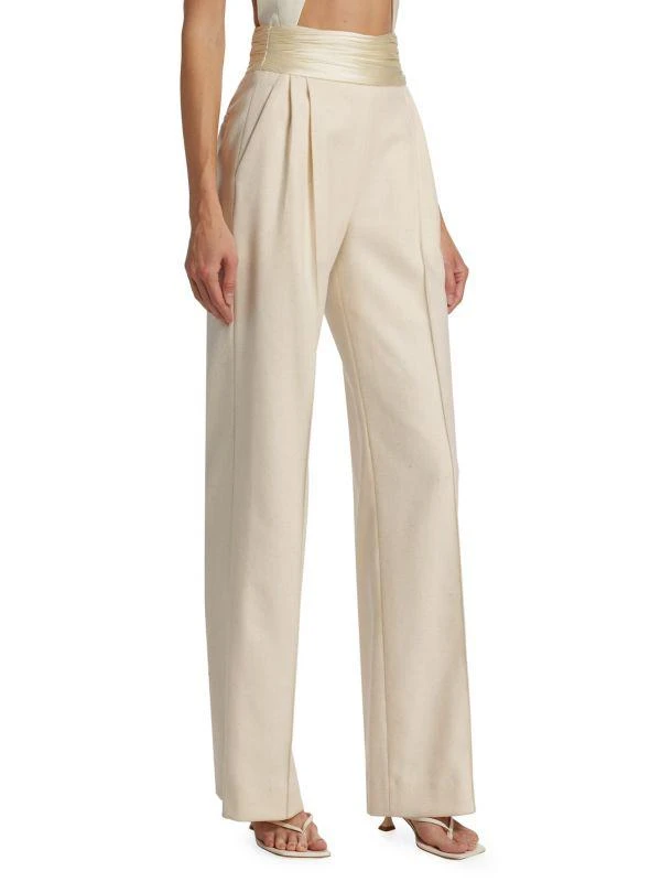 LaQuan Smith Chiffon Pleated Trousers 3