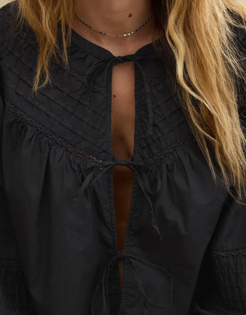 Aerie Aerie Long Sleeve Tie Front Top 6