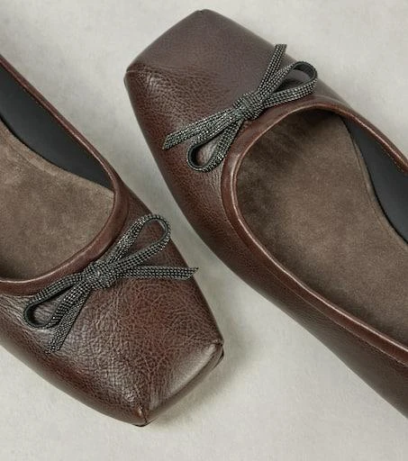 Brunello Cucinelli Monili bow-detail leather ballet flats 6