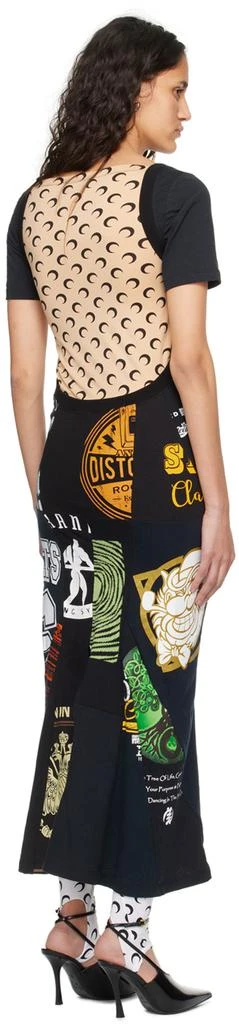 MARINE SERRE Black Regenerated Graphic Maxi Dress 3