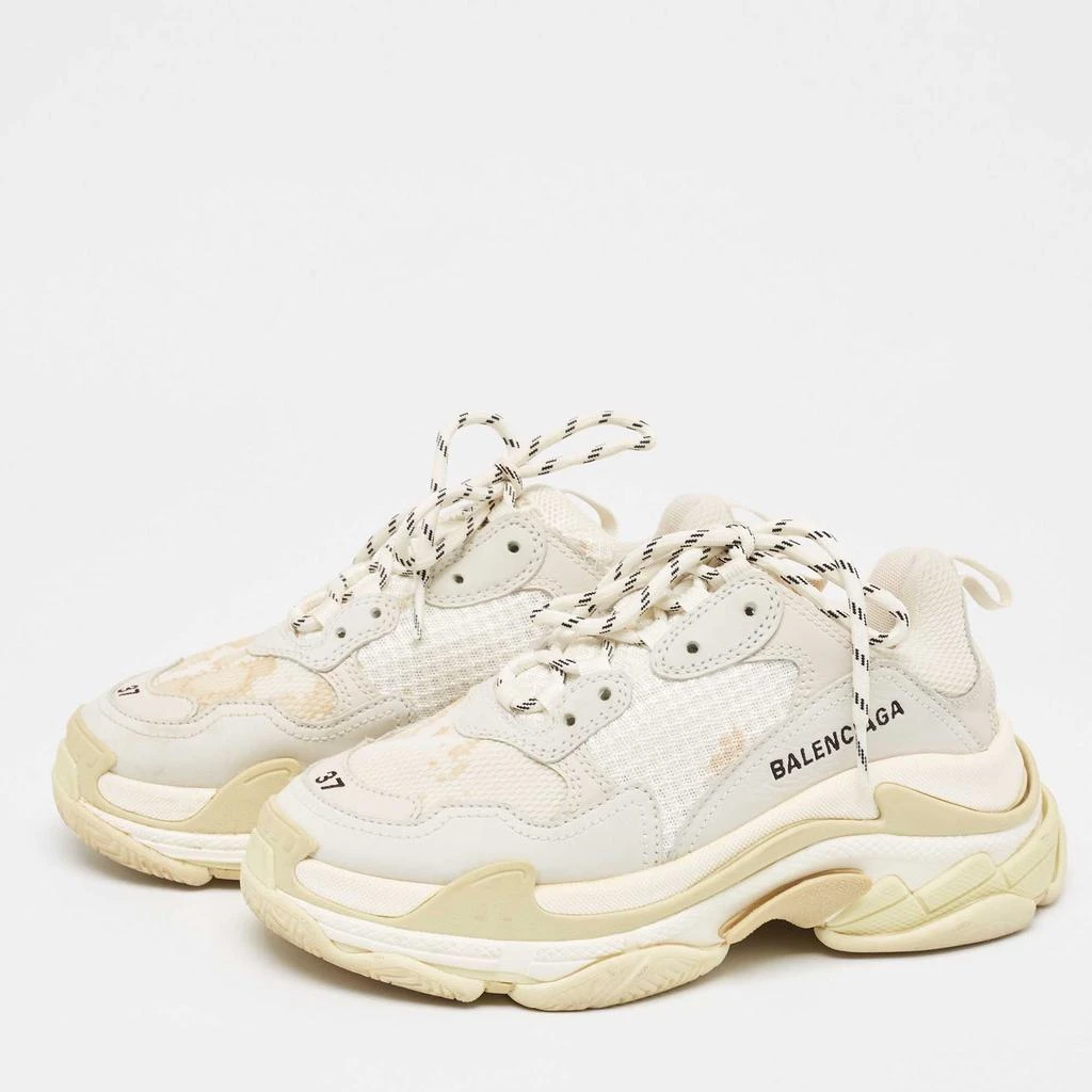 Balenciaga Balenciaga Grey Nubuck and Mesh Triple S Sneakers Size 37 4