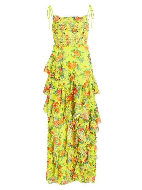 Alice + Olivia Jocelyn Tiered Ruffle Maxi Dress 6