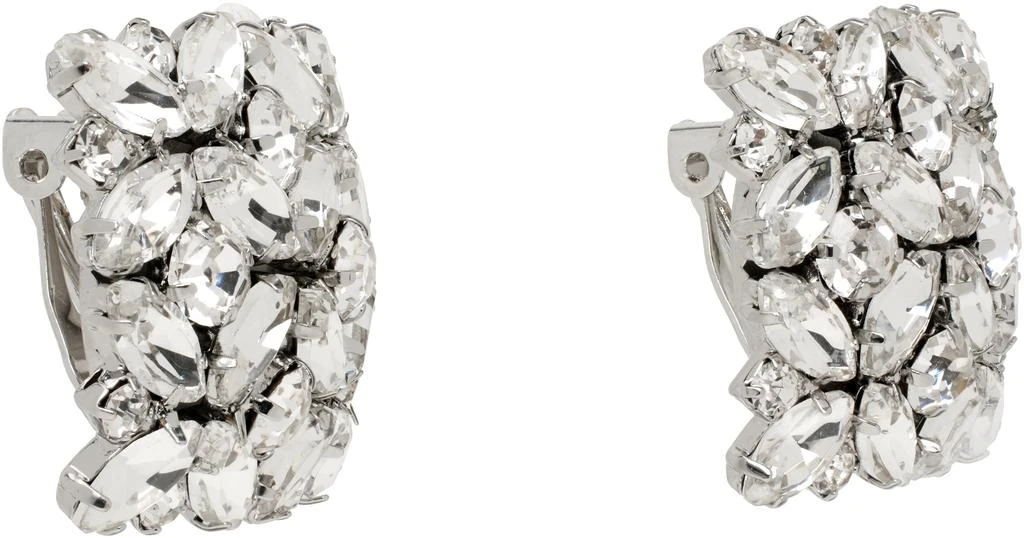 Vetements Silver Fancy Button Clip Earrings 2
