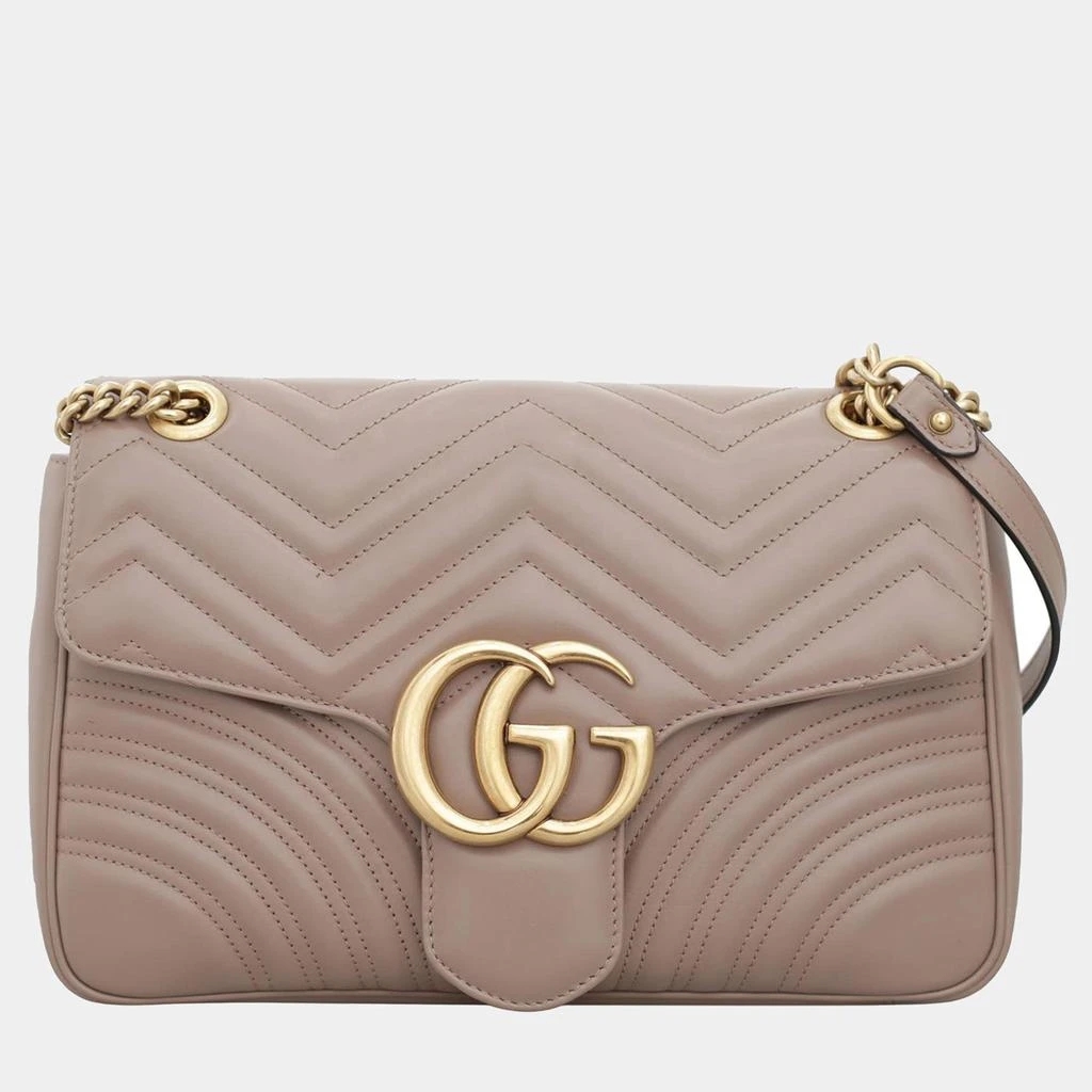 Gucci Gucci Nude Pink Leather GG Marmont Medium Shoulder Bag 1