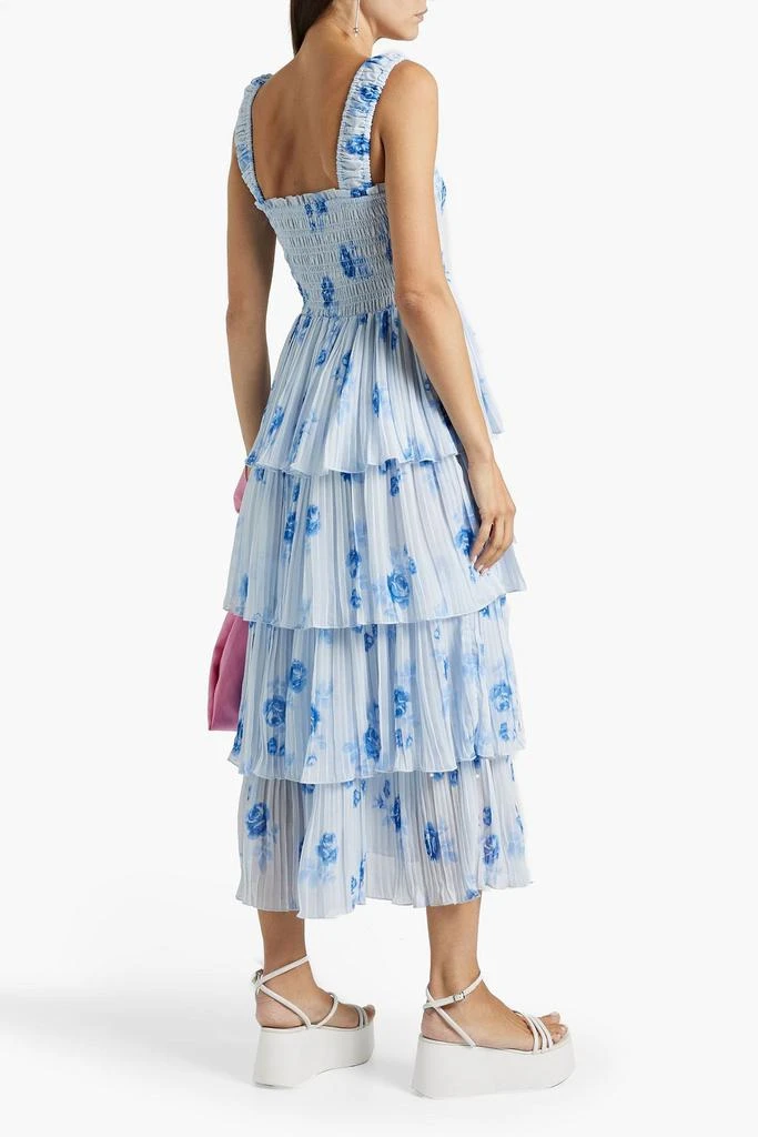 Ganni Tiered floral-print crepe de chine midi dress 3