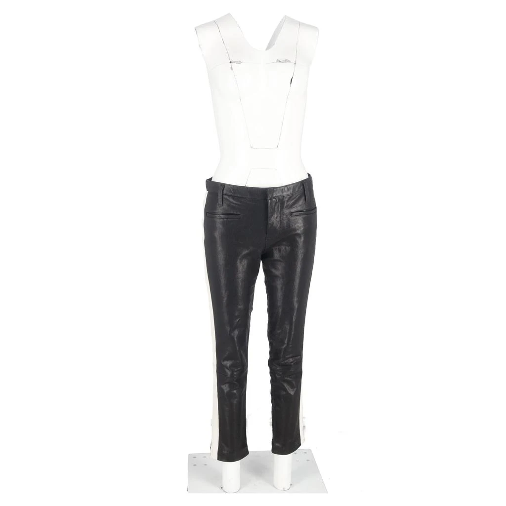 haider ackermann Stripe Detail Pants in Black Leather 4