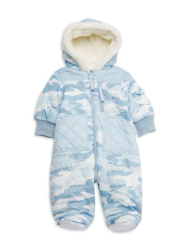 Urban Republic Baby Girl's Camo Faux Fur Lined Footie 2