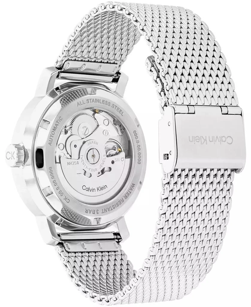 Calvin Klein Men's Iconic Automatic Silver Stainless Steel Mesh Watch 40mm 2