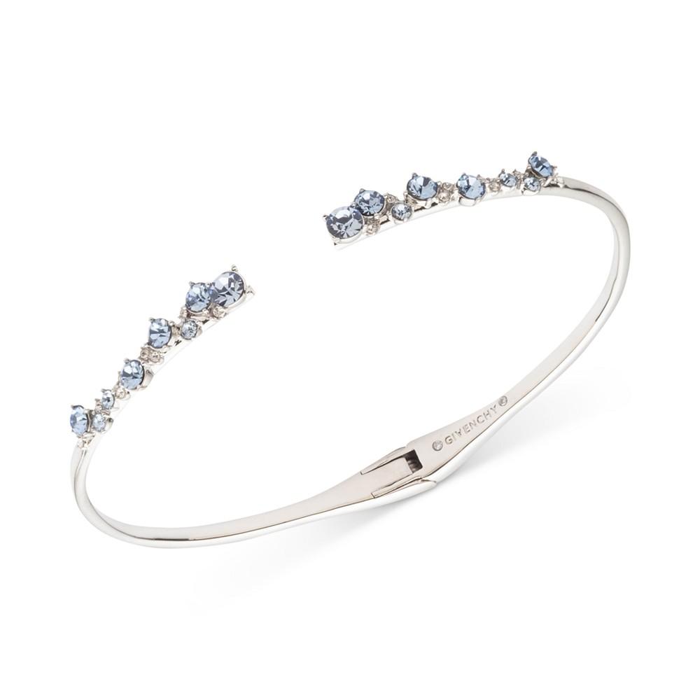 Givenchy Silver-Tone 2-Pc. Set Stone Scatter Cluster Cuff Bangle Bracelet & Matching Drop Earrings