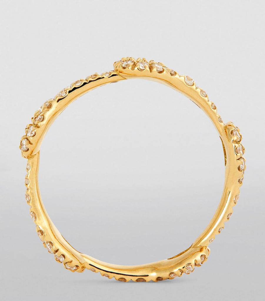Melissa Kaye Yellow Gold and Diamond Mini Lola Needle Ring