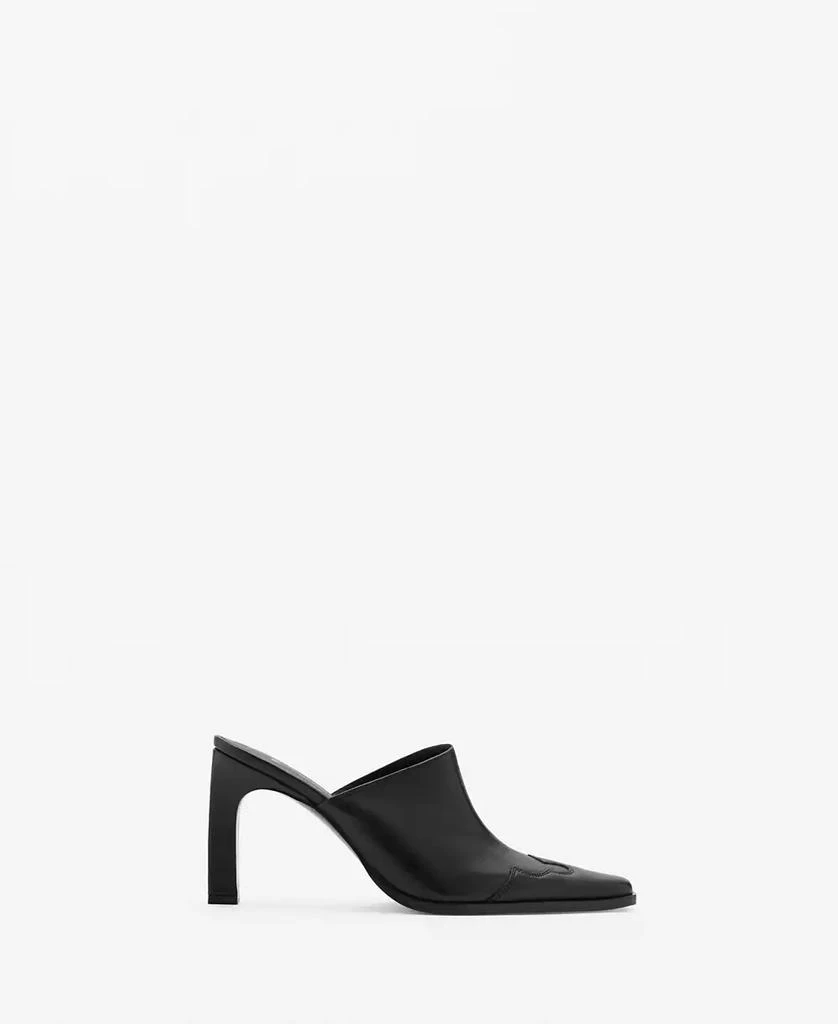 Mango Women's Pointed-Toe Leather Slingback Shoes 6