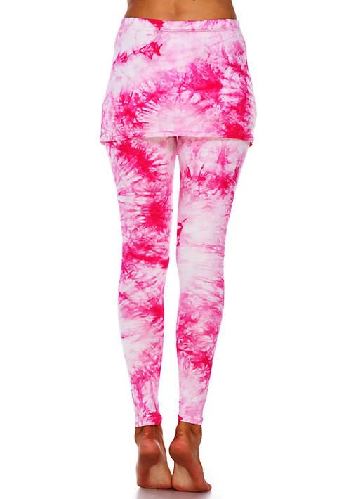White Mark Mark Womens Tie Dye Skirted Leggings 2