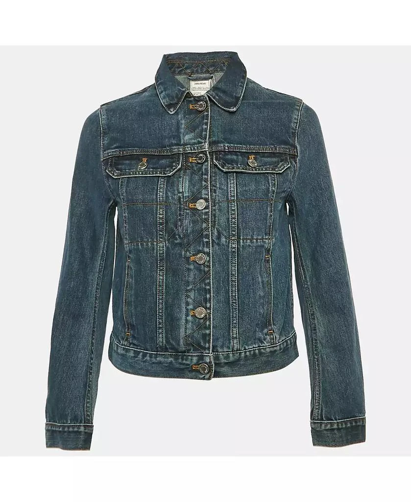 Pre-Owned Zadig 
Voltaire Women
s Blue Denim Button Front Kioky Art Jacket