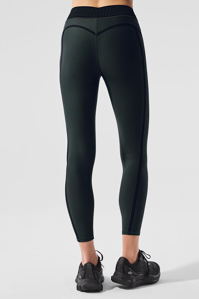 Alo Airlift High-Waist 7/8 Line Up Legging - Charcoal Green