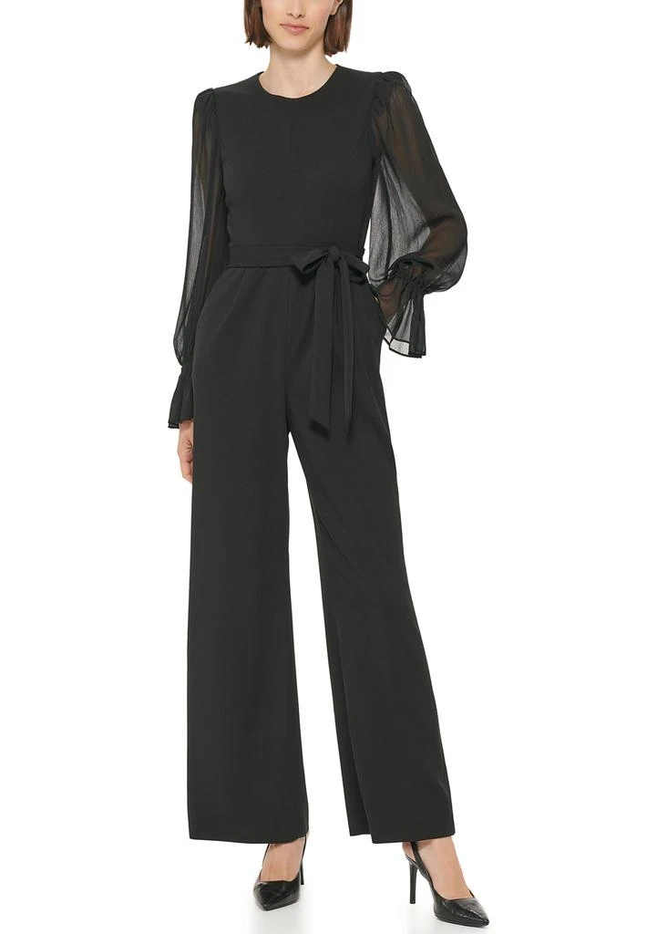 Calvin Klein Women
s Long Sleeve Scuba Jumpsuit