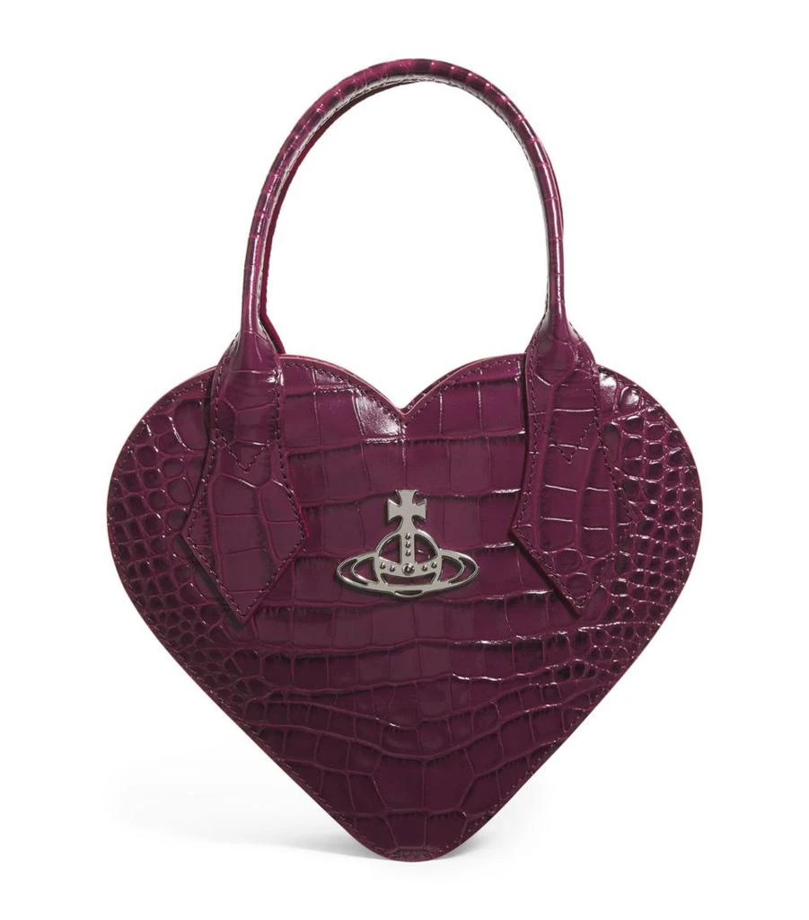 Vivienne Westwood Leather Croc-Embossed Josephine Heart Bag 1