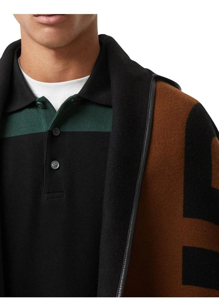 Burberry Logo wool cotton jacquard hooded cape 2