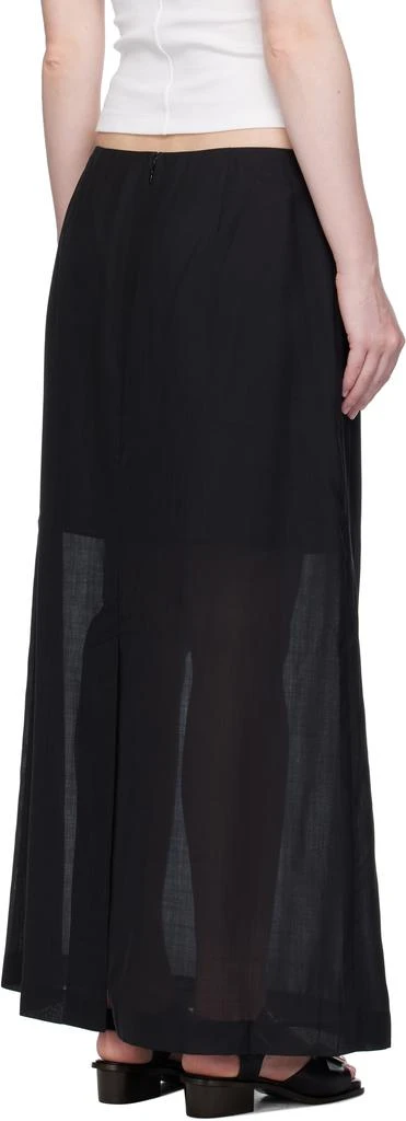 AMOMENTO Black Sheer Long Maxi Skirt 3
