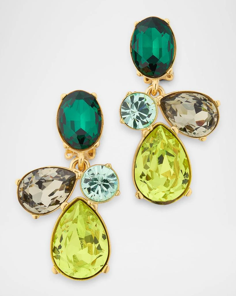 Oscar de la Renta Petal Drop Crystal Earrings