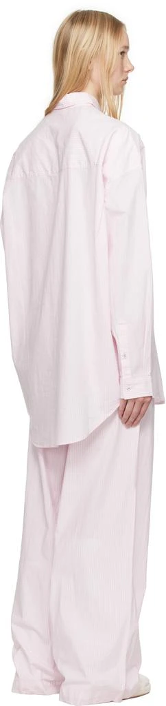 SKIMS Pink & White Cotton Poplin Oversized Sleep Pyjama Set 3