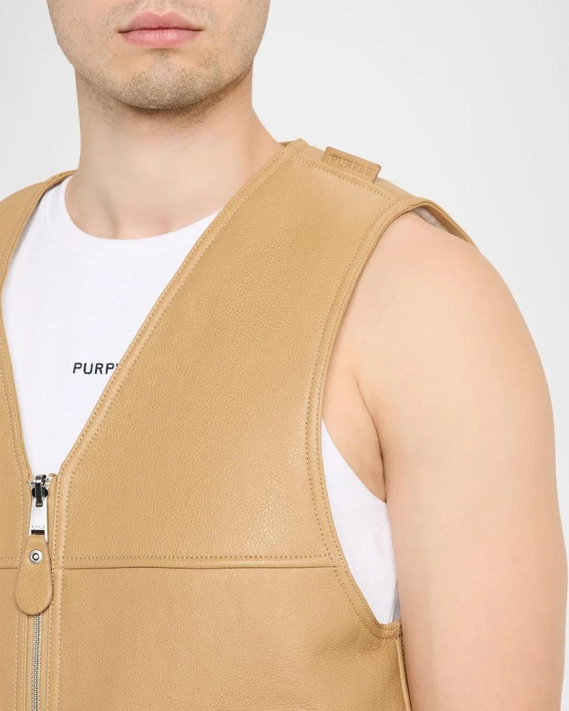 PURPLE Men
s Slab Wordmark Shearling Vest 5