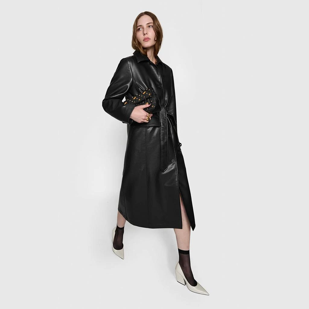 Rebecca Minkoff Belted Vegan Leather Trench 5