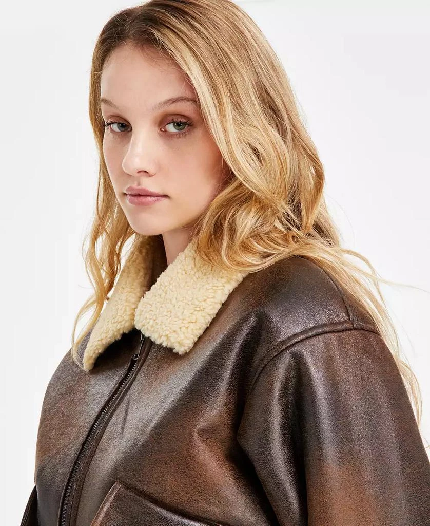 Maralyn & Me Juniors' Faux-Fur-Collar Bomber Jacket 3