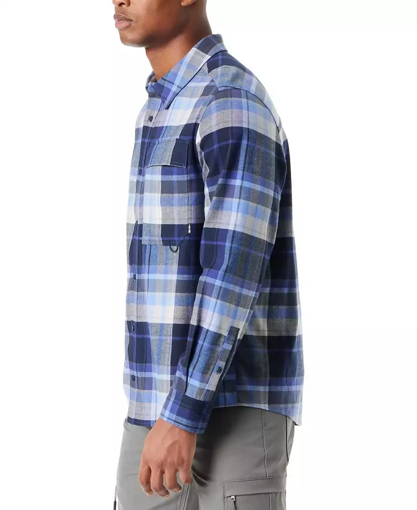 BASS OUTDOOR Men
s Classic Fit Plaid Button-Front Stretch Flannel Shirt 5
