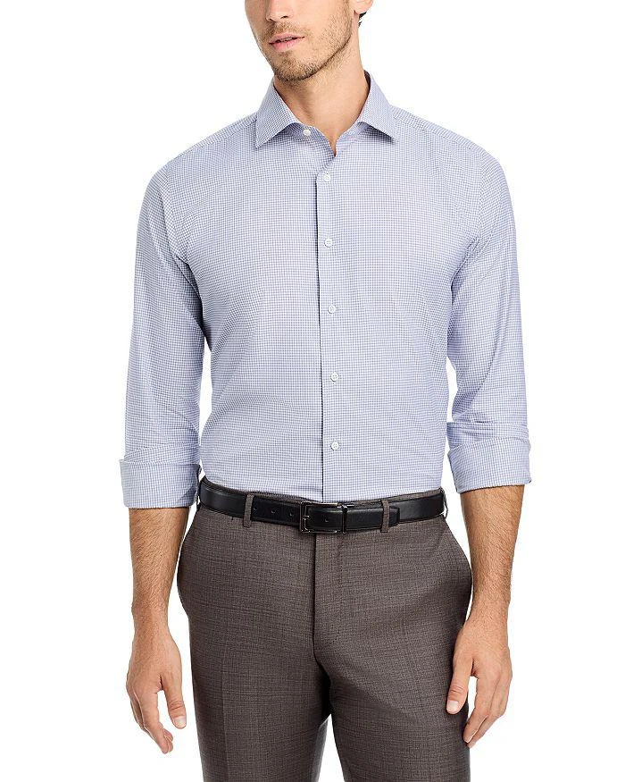 Canali Impeccabile Cotton Micro Check Regular Fit Dress Shirt 1