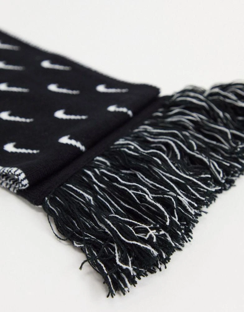 NIKE Nike scarf with all over swoosh print in black 2