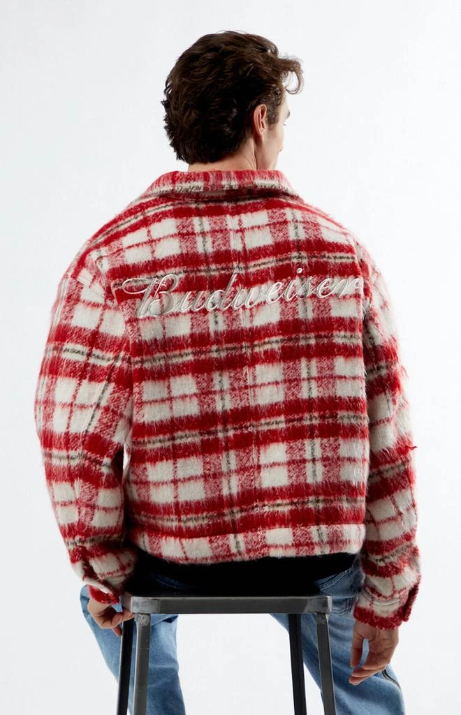 Budweiser By PacSun Eureka Plaid Zip Up Jacket 2