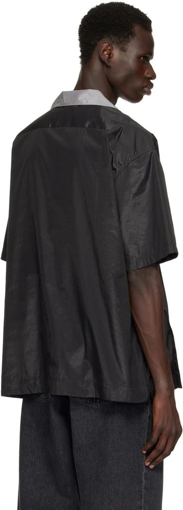 Toga Virilis Black & Navy Polyester Cotton Taffeta Shirt 3