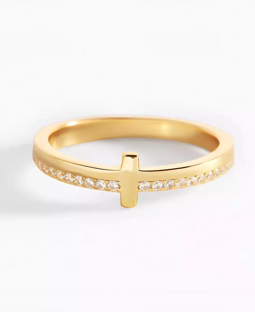 Mint 
Lily Let God Be In Control Pave Cross Ring 2