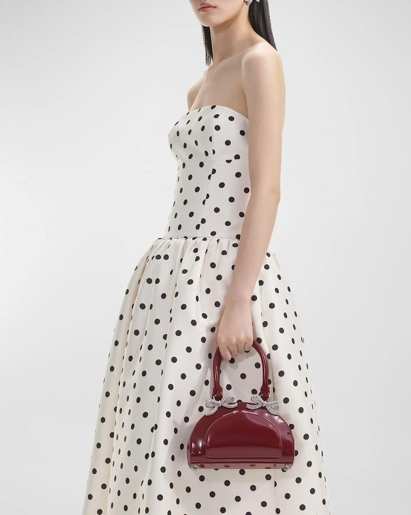 Self Portrait Strapless Polka Dot Taffeta Midi Dress 4