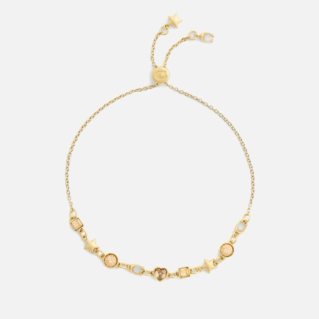 Coach Coach Signature Star & Heart Gold-Toned Slider Bracelet 1
