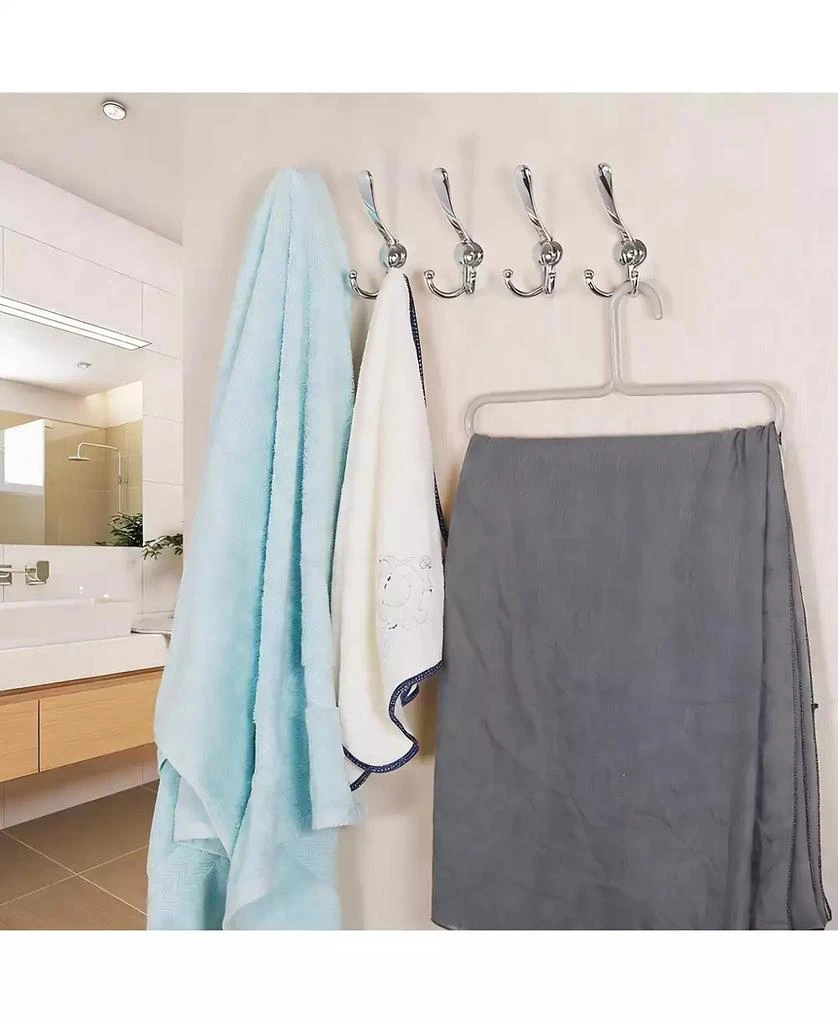 YIGII Heavy Duty 5-Tri Hook Wall Rack for Coats, Hats, Towels, Purse, Scarfs, Robes 2