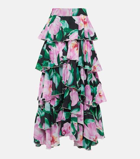 Alexandra Miro Cordelia floral tiered maxi skirt