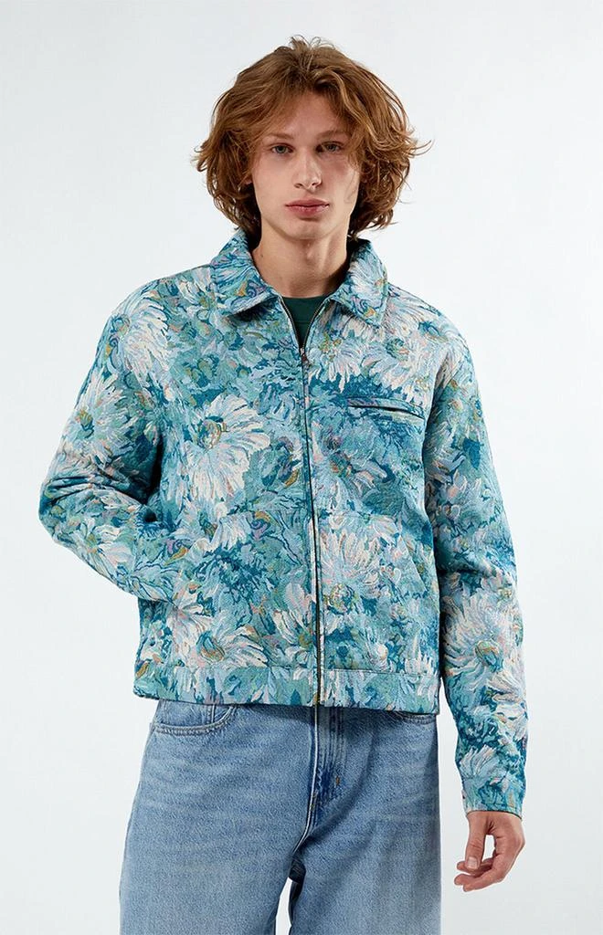 PacSun Blue Daisies Jacquard Jacket 1